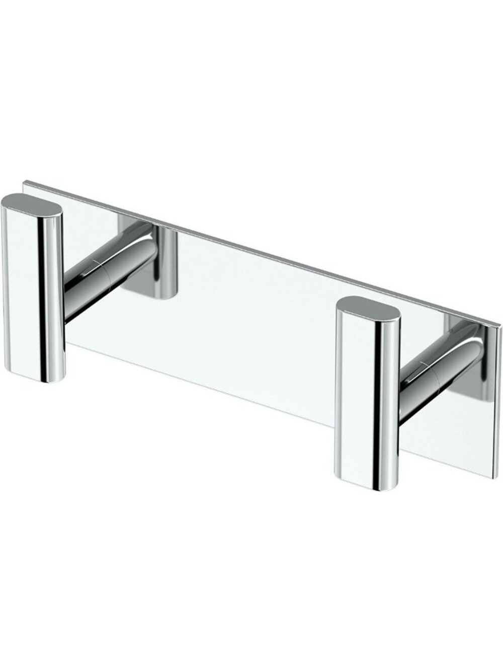 Sleek Chrome Double Rectangle Wall-Mounted Hook for Towels & Robes - Modern